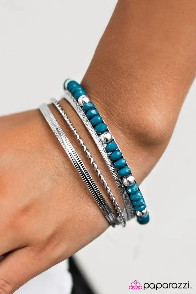 Paparazzi Bracelet GLITZY Thinking Blue Paparazzi Jewelry Bracelets