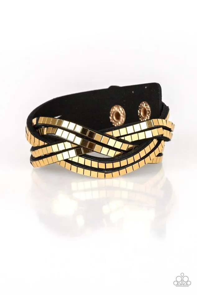 Paparazzi Bracelet Looking For Trouble Gold Paparazzi Jewelry Bracelets