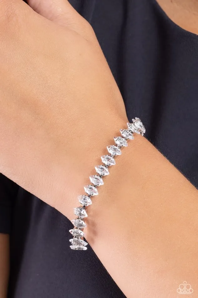 Paparazzi Bracelet Marquise Masterpiece White Paparazzi Jewelry Bracelets