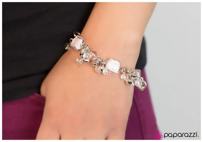 Paparazzi Bracelet Playing the Fool White Paparazzi Jewelry Bracelets