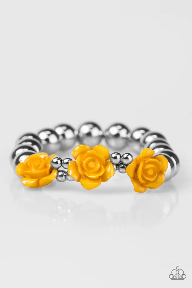 Paparazzi Bracelet What A FLEURt Yellow Paparazzi Jewelry Bracelets