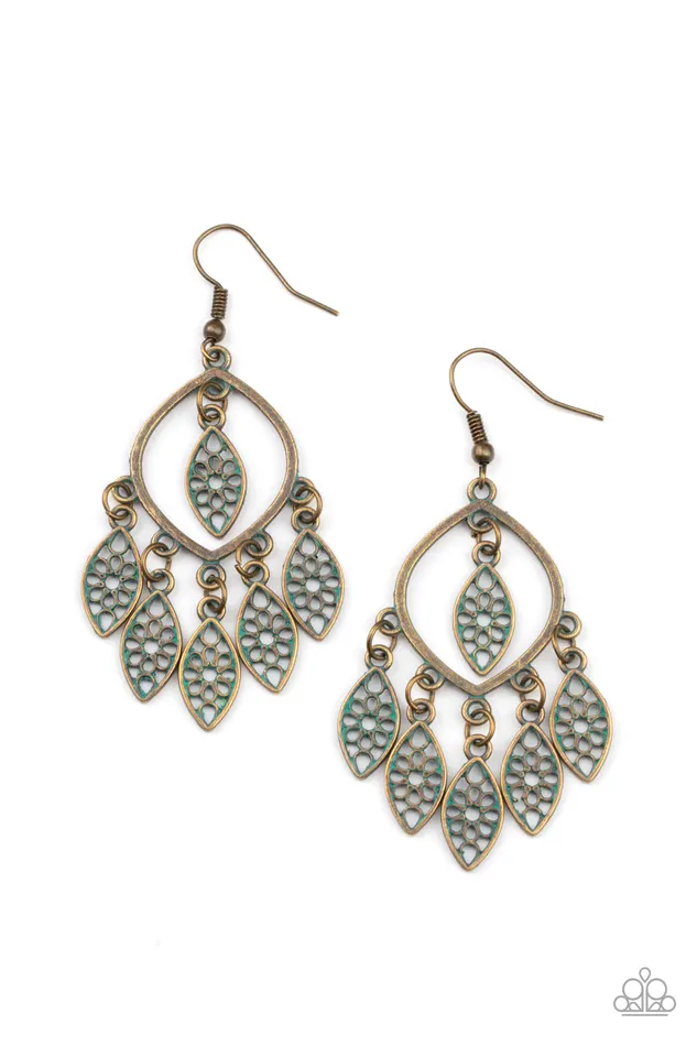 Paparazzi Earring Artisan Garden Brass Paparazzi Jewelry Earrings