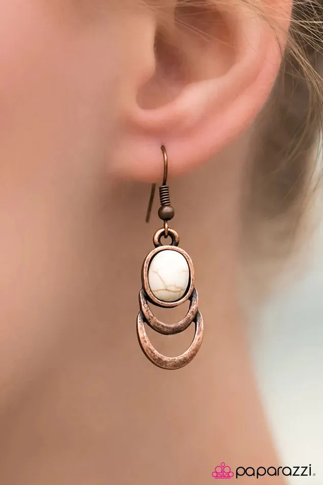 Paparazzi Earring Break New Ground Copper Paparazzi Jewelry Earrings