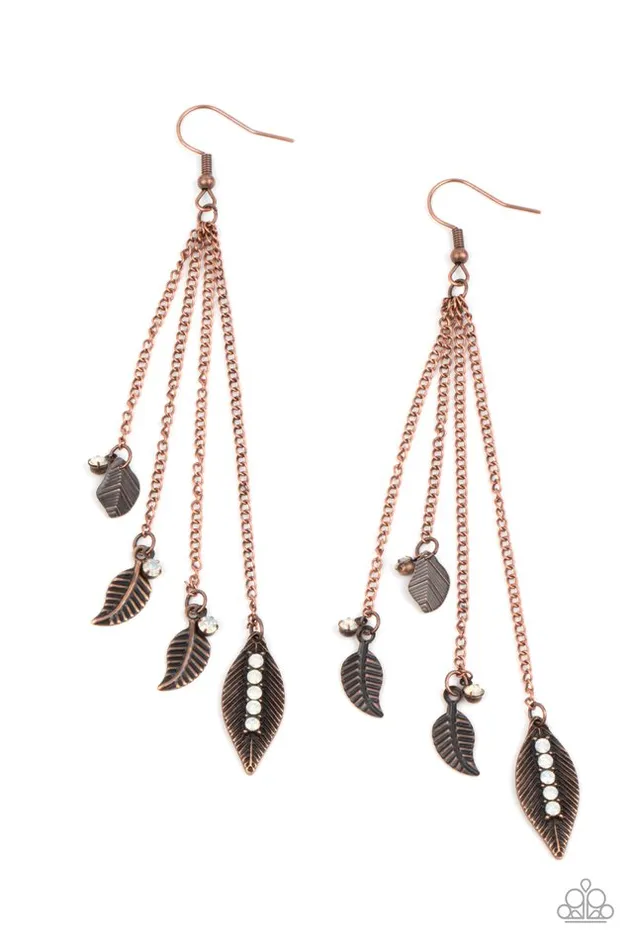 Paparazzi Earring Chiming Leaflets Copper Paparazzi Jewelry Earrings Paparazzi Earring Chiming Leaflets Copper Paparazzi Jewelry Earrings