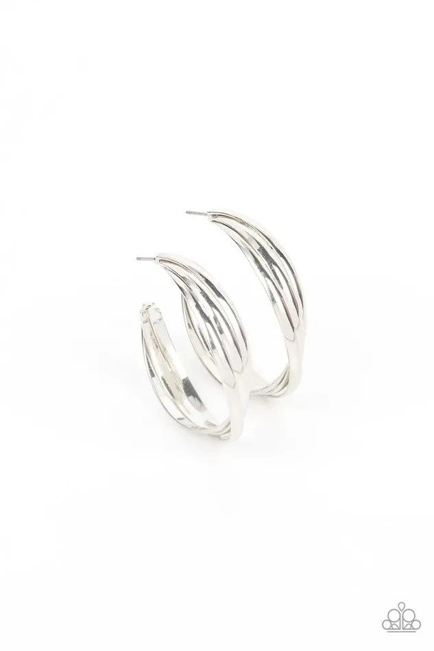 Paparazzi Earring Curvy Charmer Silver Paparazzi Jewelry Earrings Paparazzi Earring Curvy Charmer Silver Paparazzi Jewelry Earrings