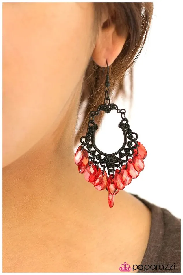 Paparazzi Earring Drop It Red Paparazzi Jewelry Earrings