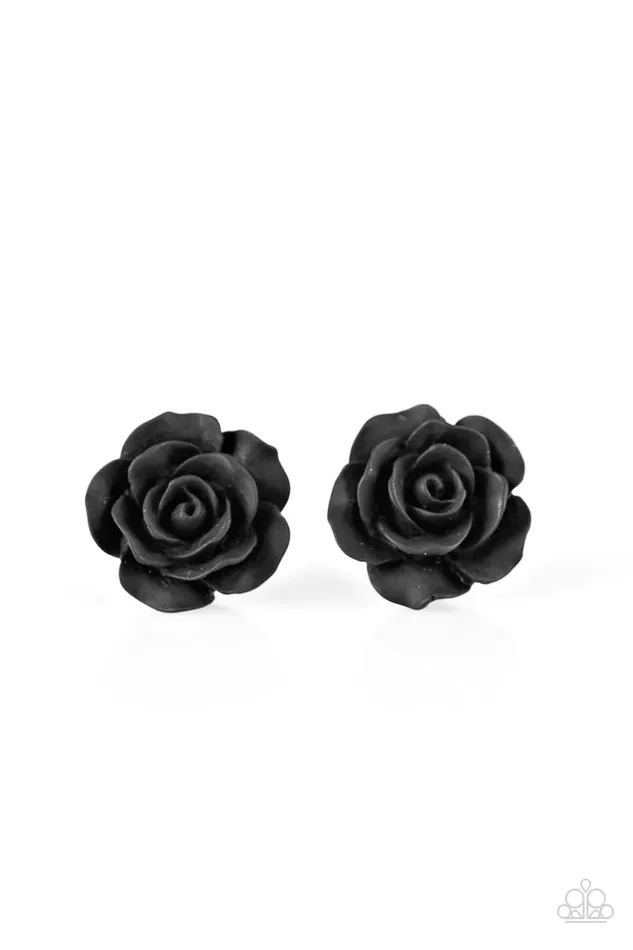 Paparazzi Earring Garden Rave Black Paparazzi Jewelry Earrings