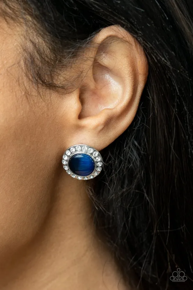 Paparazzi Earring Glowing Dazzle Blue Paparazzi Jewelry Earrings