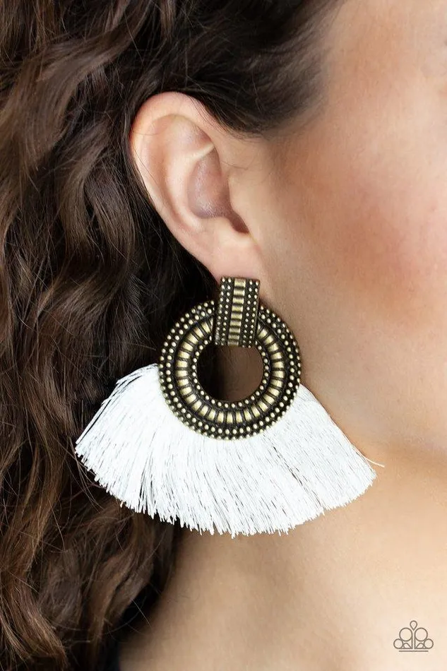 Paparazzi Earring I Am Spartacus Brass Paparazzi Jewelry Earrings