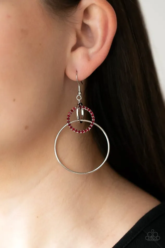 Paparazzi Earring In An Orderly Fashion Red Paparazzi Jewelry Earrings