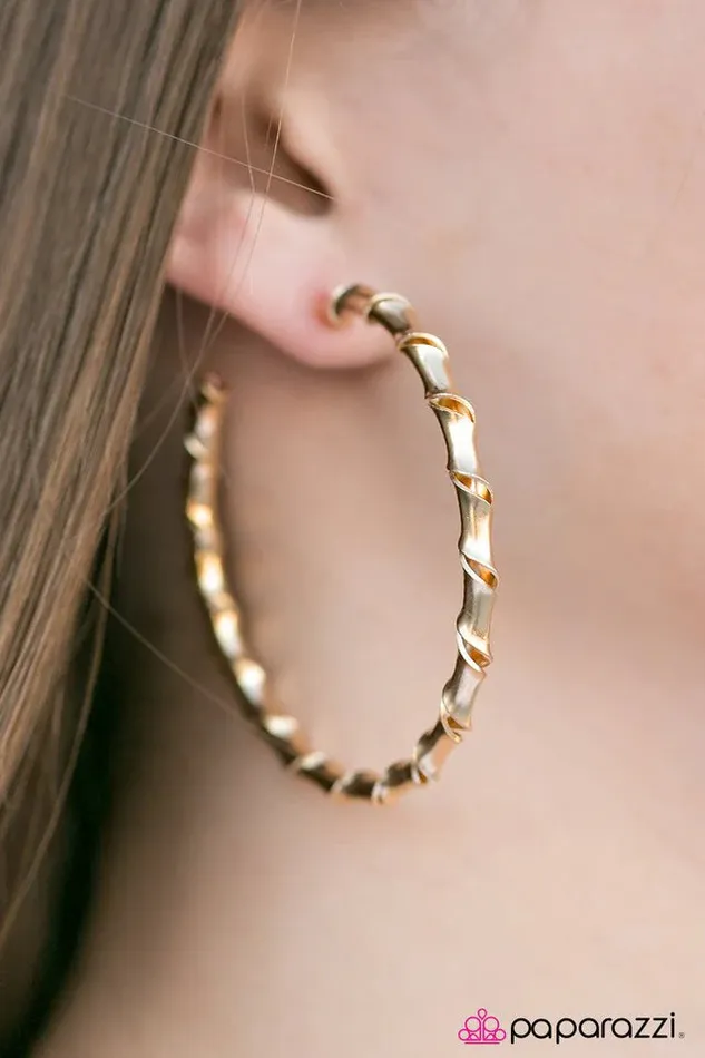 Paparazzi Earring Jam Session Gold Paparazzi Jewelry Earrings