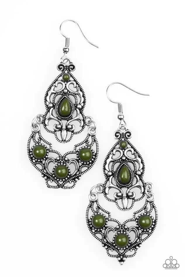 Paparazzi Earring Jungle Runway Green Paparazzi Jewelry Earrings