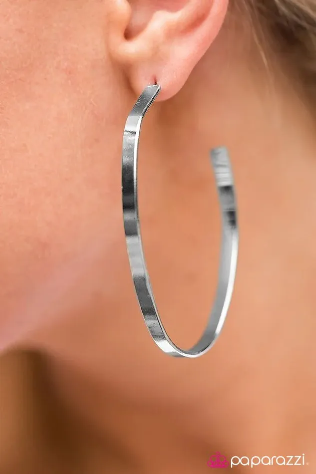 Paparazzi Earring Just Around The Bend Silver Paparazzi Jewelry Earrings