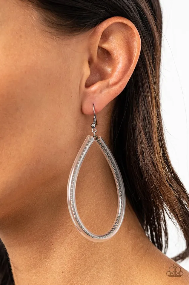 Paparazzi Earring Just ENCASE You Missed It Black Paparazzi Jewelry Earrings