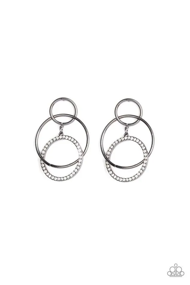 Paparazzi Earring Metro Bliss Black Paparazzi Jewelry Earrings