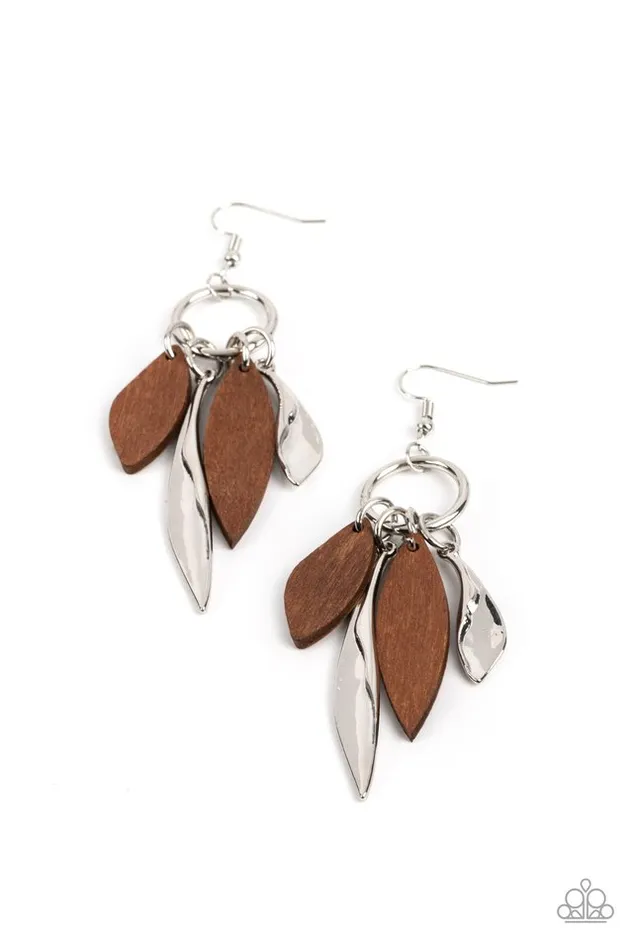 Paparazzi Earring Primal Palette Brown Paparazzi Jewelry Earrings