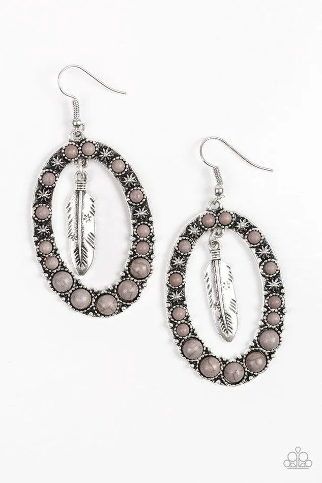 Paparazzi Earring Put Up A FLIGHT Silver Paparazzi Jewelry Earrings