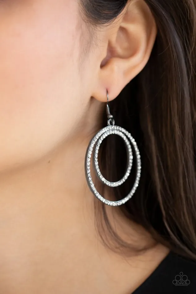 Paparazzi Earring Radiating Refinement Black Paparazzi Jewelry Earrings