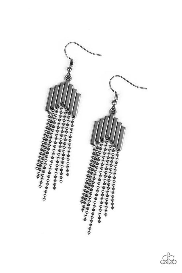 Paparazzi Earring Radically Retro Black Paparazzi Jewelry Earrings