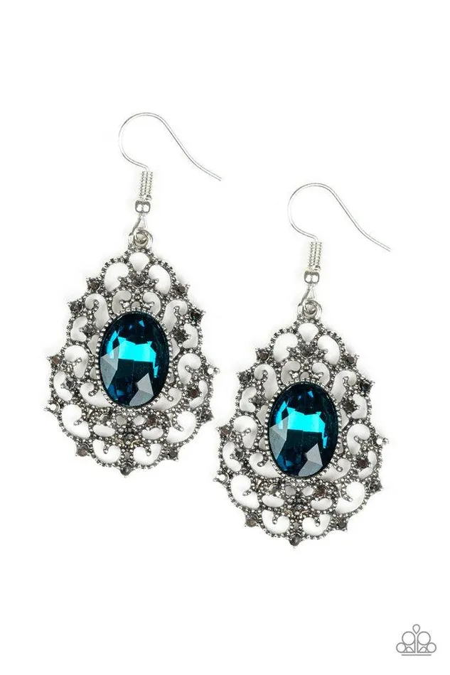 Paparazzi Earring Regal Razzle Blue Paparazzi Jewelry Earrings