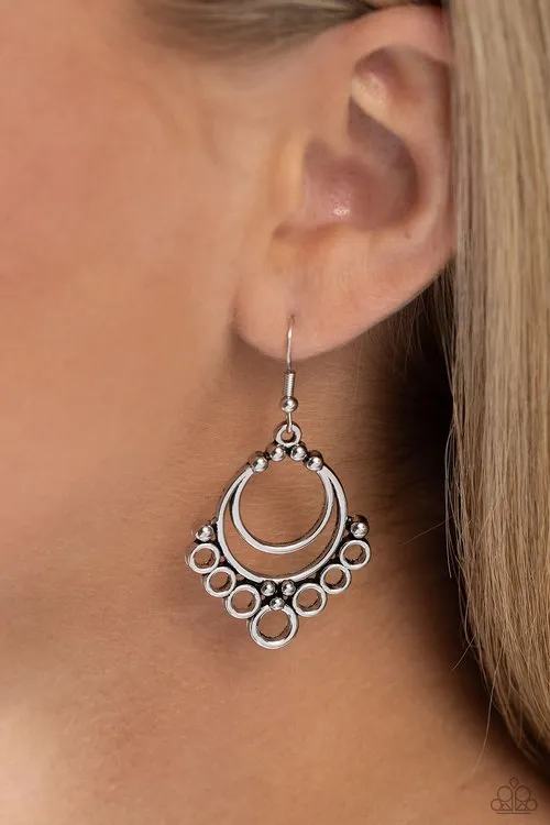 Paparazzi Earring Rustic Rotary Silver Paparazzi Jewelry Earrings