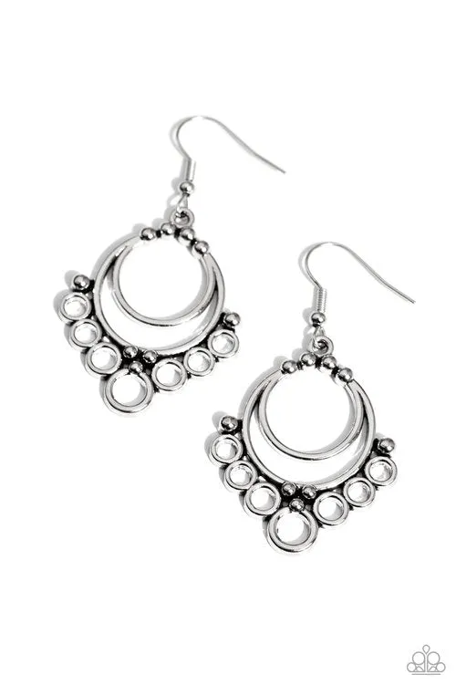 Paparazzi Earring Rustic Rotary Silver Paparazzi Jewelry Earrings Paparazzi Earring Rustic Rotary Silver Paparazzi Jewelry Earrings