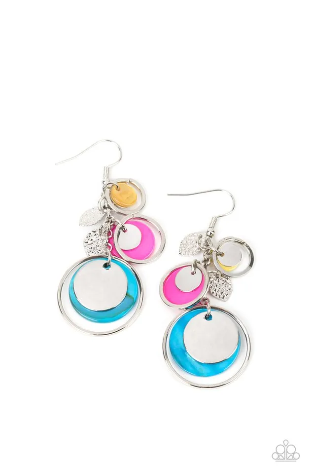 Paparazzi Earring Saved by the SHELL Multi Paparazzi Jewelry Earrings