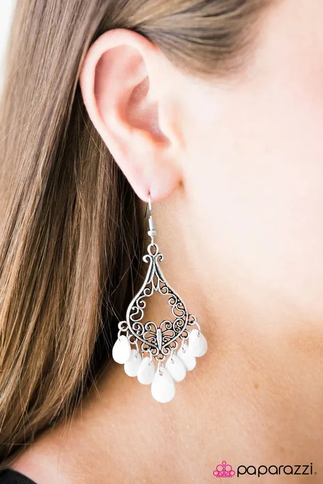 Paparazzi Earring Singing In Singapore White Paparazzi Jewelry Earrings