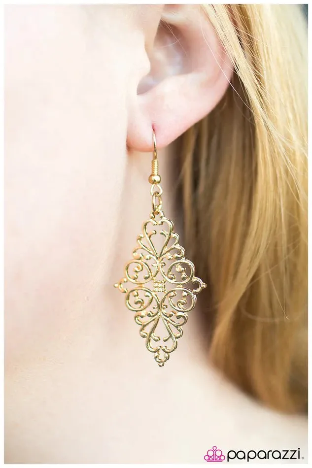 Paparazzi Earring Tender Is The Night Gold Paparazzi Jewelry Earrings
