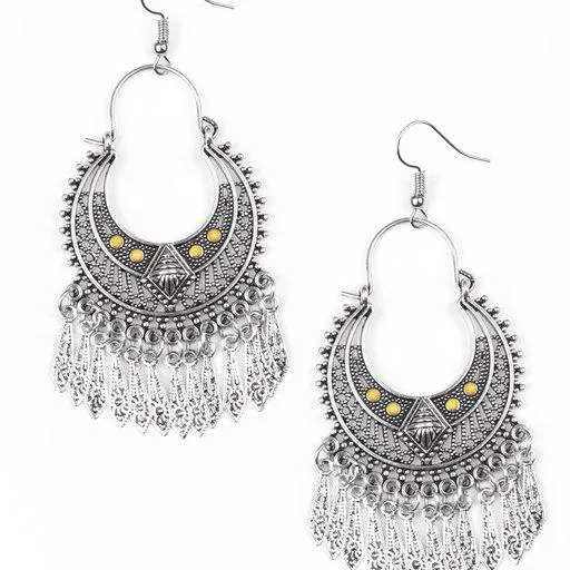 Paparazzi Earring Walk On The Wildside Yellow Paparazzi Jewelry Earrings