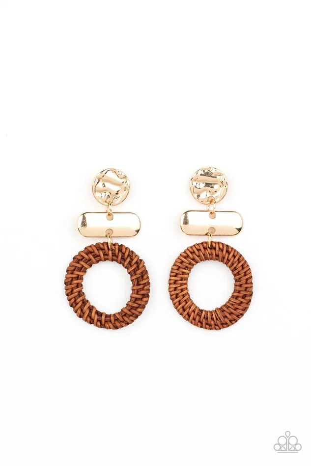 Paparazzi Earring Woven Whimsicality Gold Paparazzi Jewelry Earrings Paparazzi Earring Woven Whimsicality Gold Paparazzi Jewelry Earrings