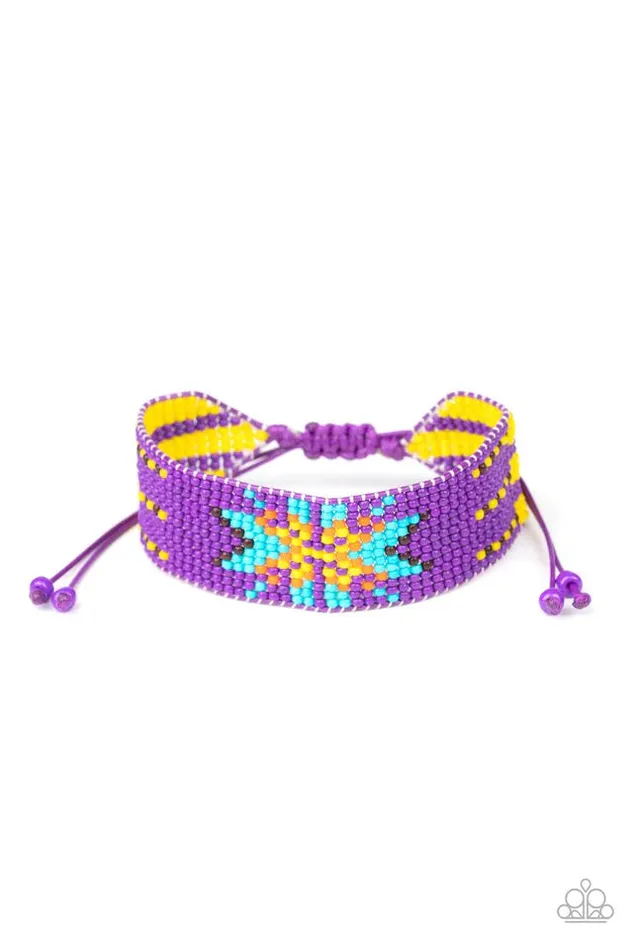 Paparazzi Jewelry Bracelets Paparazzi Bracelet Beaded Badlands Purple