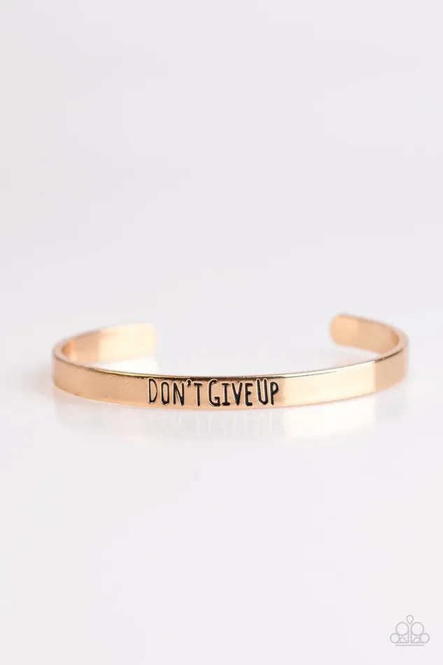 Paparazzi Jewelry Bracelets Paparazzi Bracelet Dont Give Up Gold