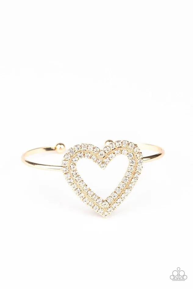 Paparazzi Jewelry Bracelets Paparazzi Bracelet Heart Opener Gold