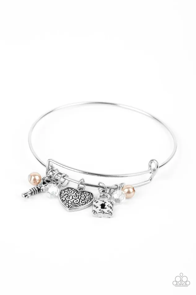 Paparazzi Jewelry Bracelets Paparazzi Bracelet Here Comes Cupid Brown