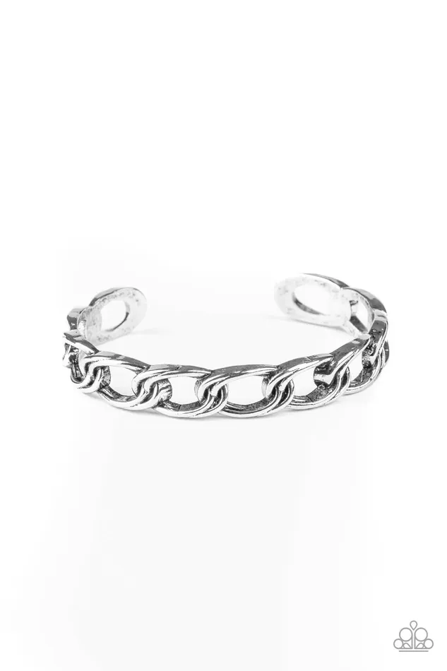 Paparazzi Jewelry Bracelets Paparazzi Bracelet LINK Tank Silver
