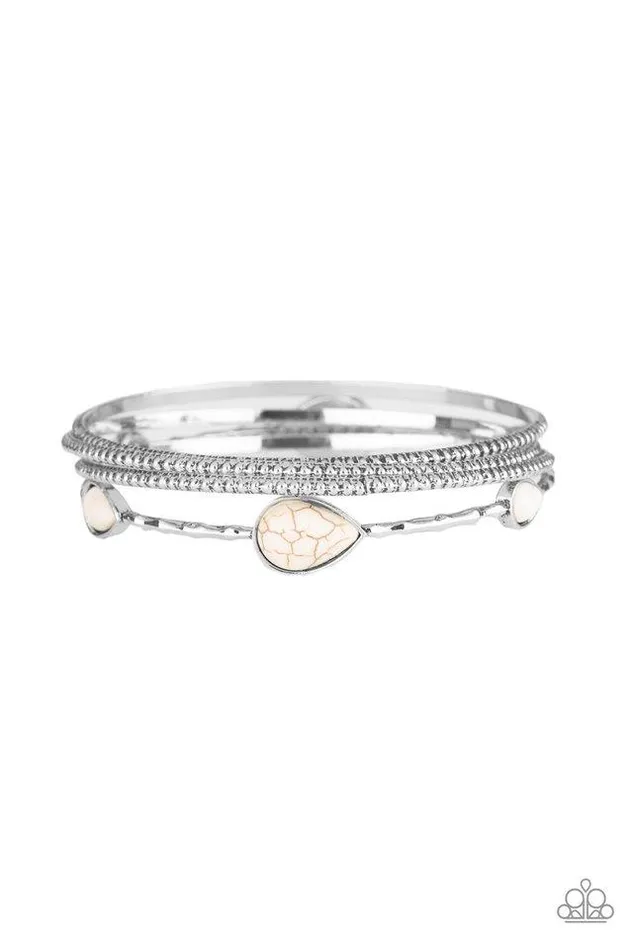 Paparazzi Jewelry Bracelets Paparazzi Bracelet Sandstone Storm White