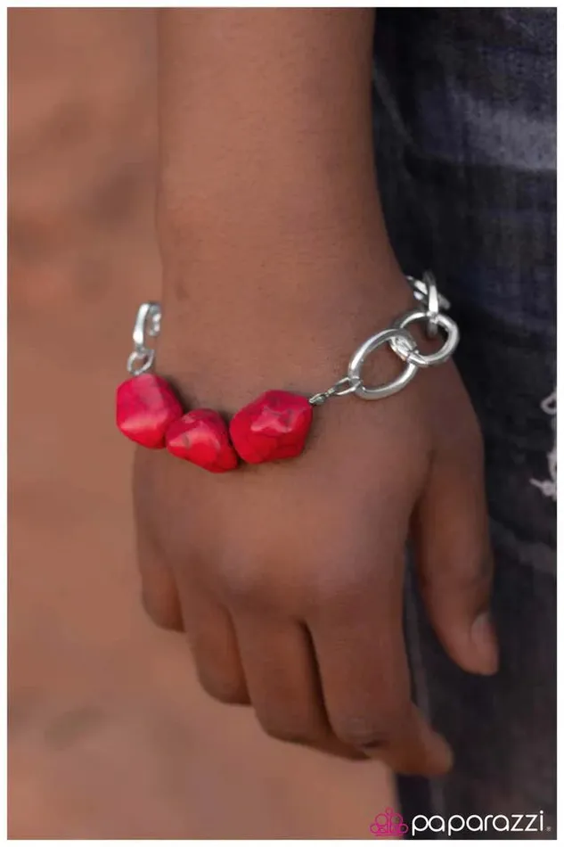Paparazzi Jewelry Bracelets Paparazzi Bracelet Sticks and Stones Red