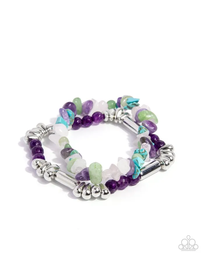 Paparazzi Jewelry Bracelets Paparazzi Bracelet Stony Sequence Purple Paparazzi Jewelry Bracelets Paparazzi Bracelet Stony Sequence Purple