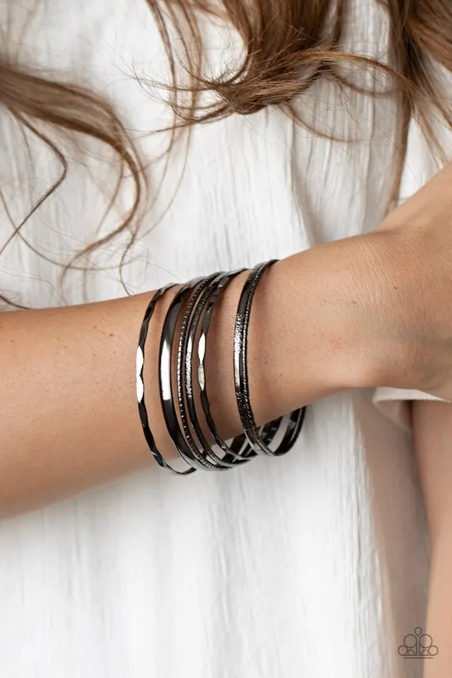 Paparazzi Jewelry Bracelets Paparazzi Bracelet Top Of The Heap Black