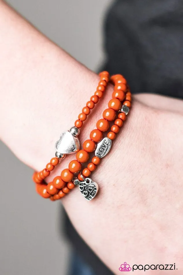 Paparazzi Jewelry Bracelets Paparazzi Bracelet You Are Loved Orange
