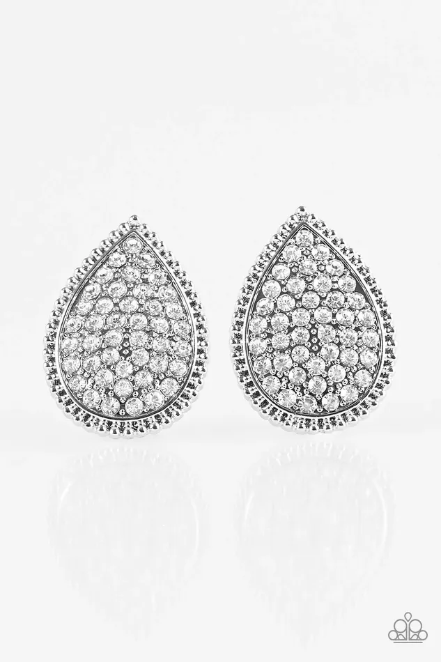 Paparazzi Jewelry Earrings Paparazzi Earring A Run For Their Money White