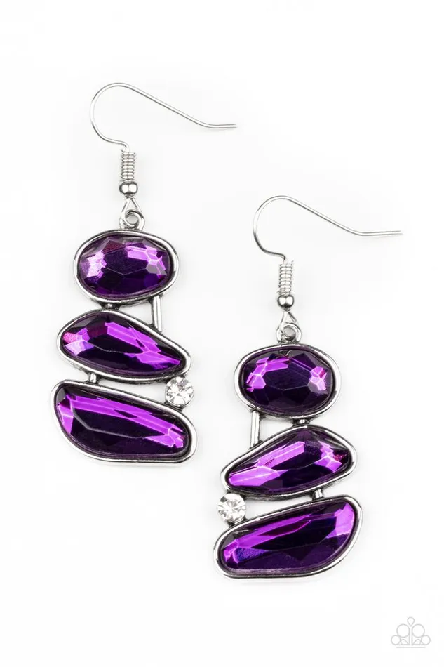 Paparazzi Jewelry Earrings Paparazzi Earring Gem Galaxy Purple Paparazzi Jewelry Earrings Paparazzi Earring Gem Galaxy Purple