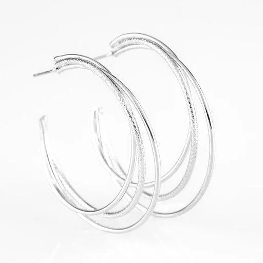 Paparazzi Jewelry Earrings Paparazzi Earring Jumpin Through Hoops Silver