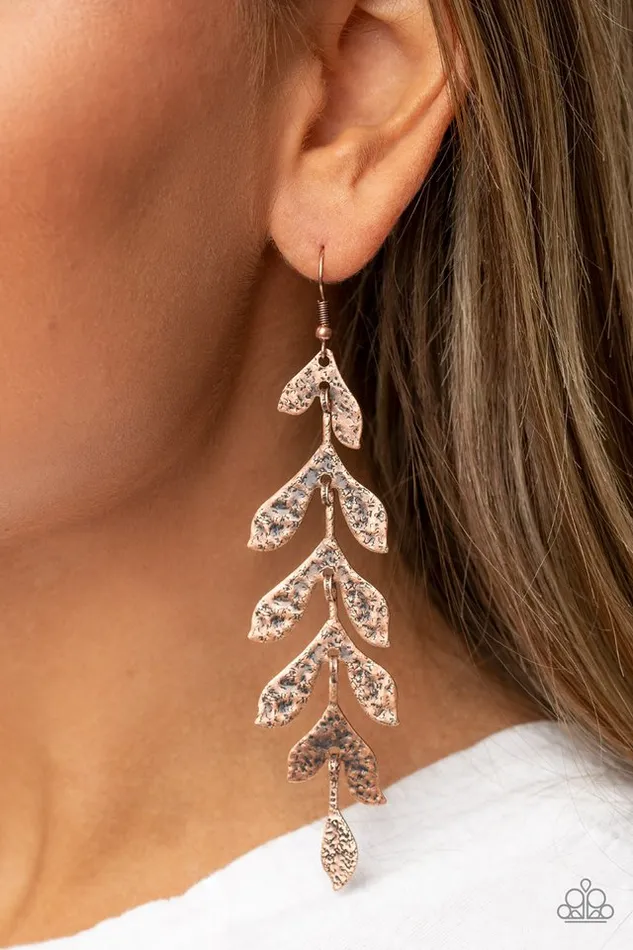 Paparazzi Jewelry Earrings Paparazzi Earring Lead From the FROND Copper
