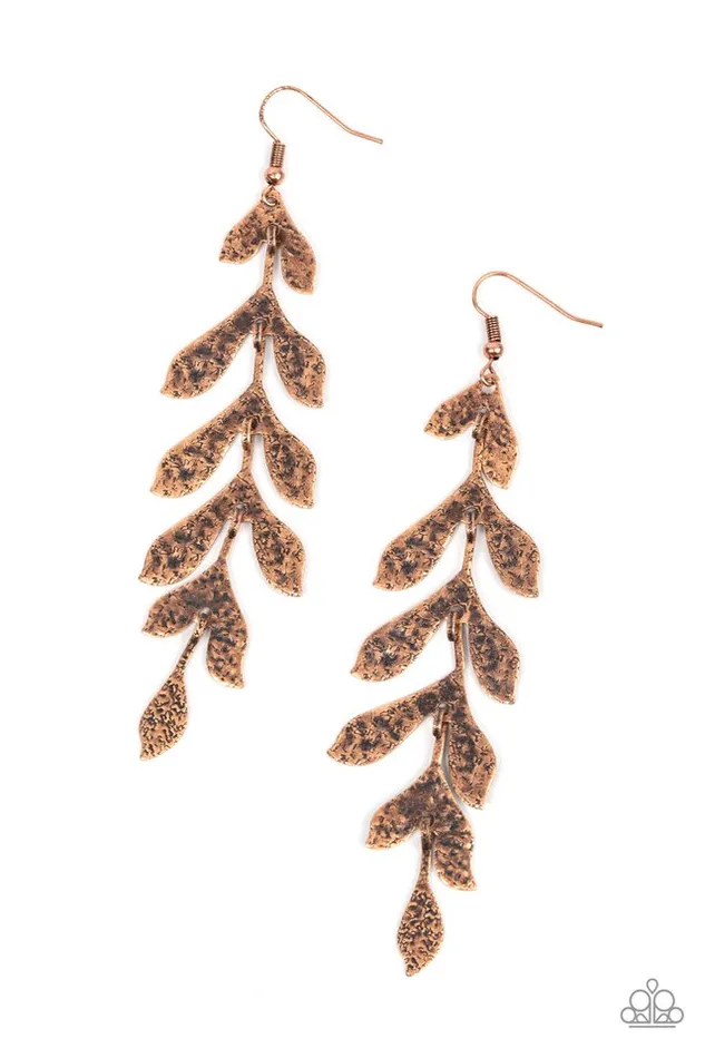 Paparazzi Jewelry Earrings Paparazzi Earring Lead From the FROND Copper Paparazzi Jewelry Earrings Paparazzi Earring Lead From the FROND Copper