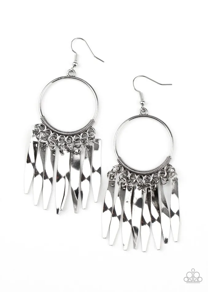 Paparazzi Jewelry Earrings Paparazzi Earring Let GRIT Be Silver Paparazzi Jewelry Earrings Paparazzi Earring Let GRIT Be Silver