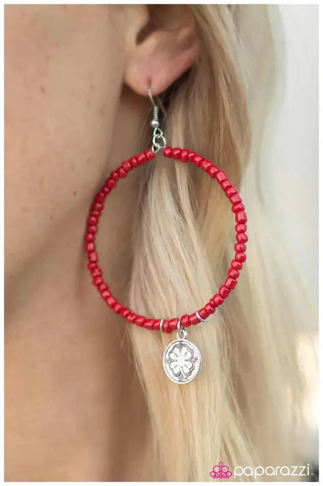 Paparazzi Jewelry Earrings Paparazzi Earring Luck of The Irish Red