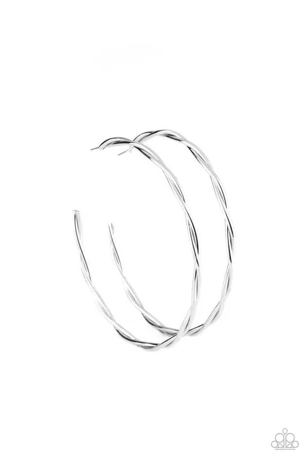 Paparazzi Jewelry Earrings Paparazzi Earring Out of Control Curves Silver Paparazzi Jewelry Earrings Paparazzi Earring Out of Control Curves Silver