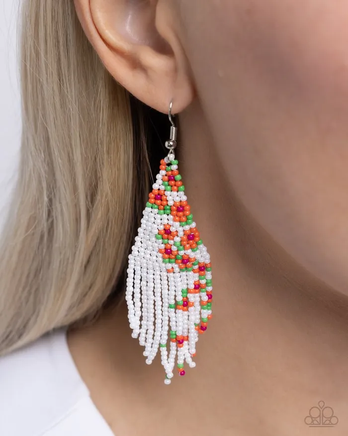 Paparazzi Jewelry Earrings Paparazzi Earring Picturesque Patchwork Orange